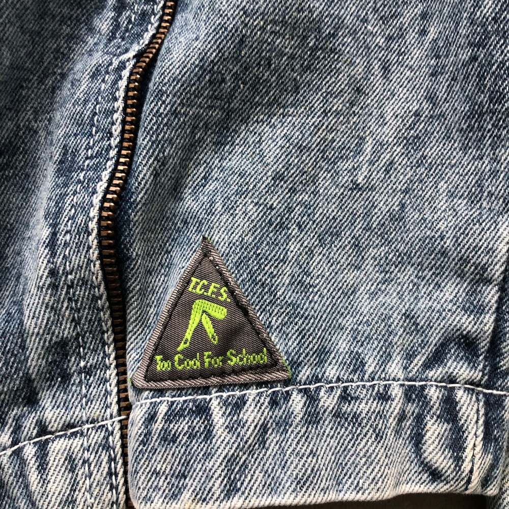Vintage Acid Wash Cropped Denim Jacket Size M - Picture 4 of 8